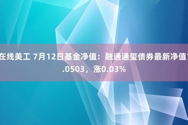 在线美工 7月12日基金净值：融通通玺债券最新净值1.0503，涨0.03%